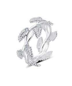 Beautiful Leaf Shaped Silver Ring NSR-4220